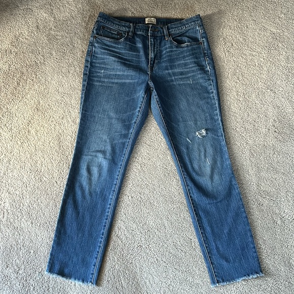 J CREW-SLIM BROKEN IN BOYFRIEND DISTRESSED JEAN SZ 28 - Picture 2 of 10